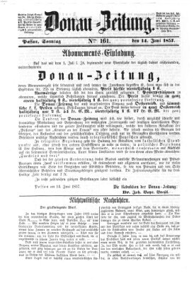 Donau-Zeitung Sonntag 14. Juni 1857