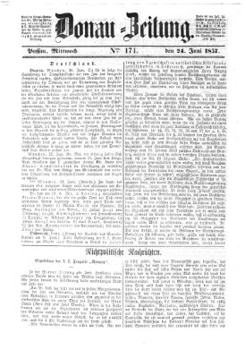 Donau-Zeitung Mittwoch 24. Juni 1857