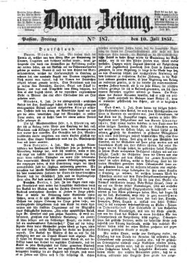 Donau-Zeitung Freitag 10. Juli 1857