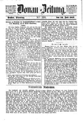 Donau-Zeitung Dienstag 14. Juli 1857