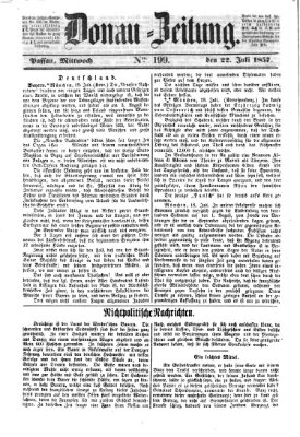 Donau-Zeitung Mittwoch 22. Juli 1857