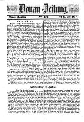 Donau-Zeitung Samstag 25. Juli 1857