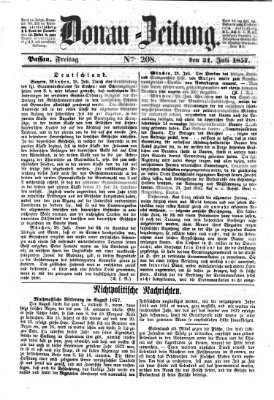 Donau-Zeitung Freitag 31. Juli 1857