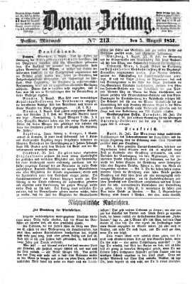 Donau-Zeitung Mittwoch 5. August 1857