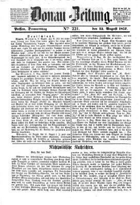 Donau-Zeitung Donnerstag 13. August 1857