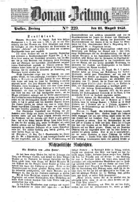 Donau-Zeitung Freitag 21. August 1857