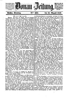 Donau-Zeitung Dienstag 25. August 1857