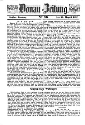 Donau-Zeitung Samstag 29. August 1857