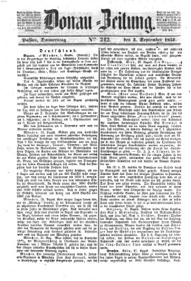 Donau-Zeitung Donnerstag 3. September 1857