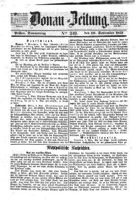 Donau-Zeitung Donnerstag 10. September 1857