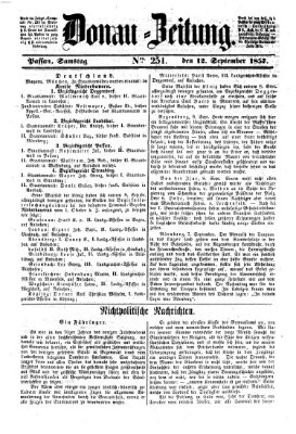 Donau-Zeitung Samstag 12. September 1857