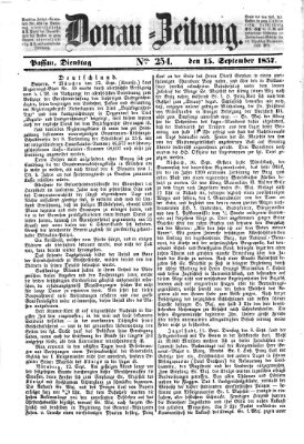 Donau-Zeitung Dienstag 15. September 1857