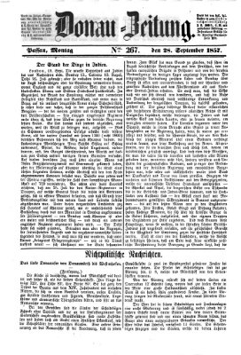 Donau-Zeitung Montag 28. September 1857