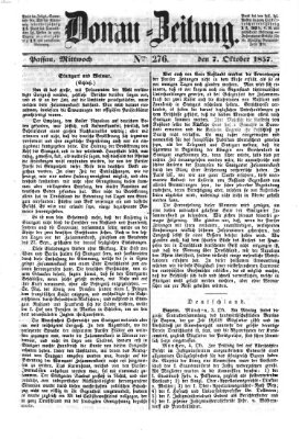 Donau-Zeitung Mittwoch 7. Oktober 1857