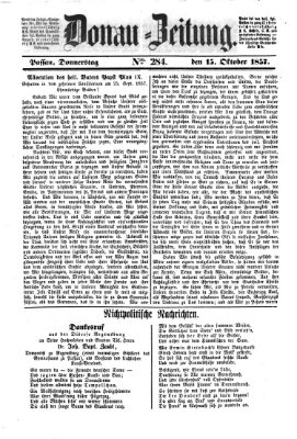 Donau-Zeitung Donnerstag 15. Oktober 1857