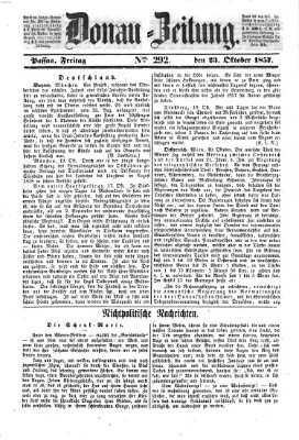 Donau-Zeitung Freitag 23. Oktober 1857