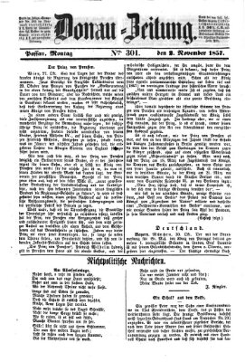 Donau-Zeitung Montag 2. November 1857