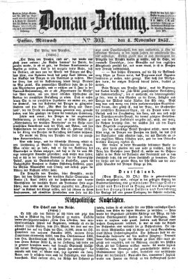 Donau-Zeitung Mittwoch 4. November 1857