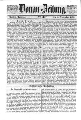 Donau-Zeitung Sonntag 8. November 1857