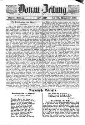 Donau-Zeitung Freitag 20. November 1857