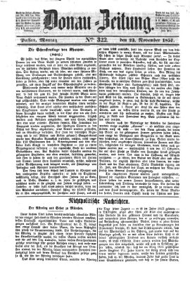 Donau-Zeitung Montag 23. November 1857