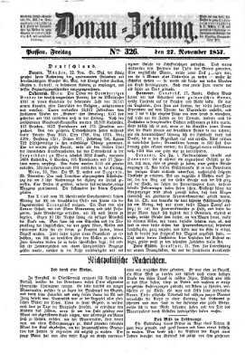 Donau-Zeitung Freitag 27. November 1857