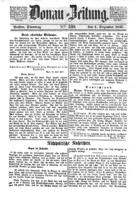 Donau-Zeitung Dienstag 1. Dezember 1857