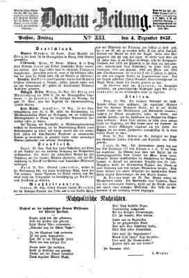 Donau-Zeitung Freitag 4. Dezember 1857