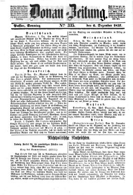 Donau-Zeitung Sonntag 6. Dezember 1857