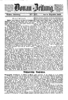 Donau-Zeitung Dienstag 8. Dezember 1857