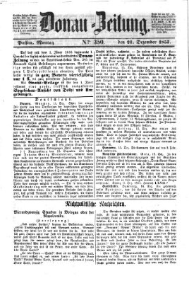 Donau-Zeitung Montag 21. Dezember 1857