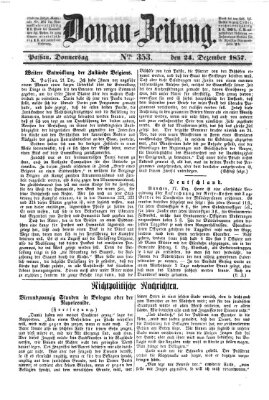 Donau-Zeitung Donnerstag 24. Dezember 1857