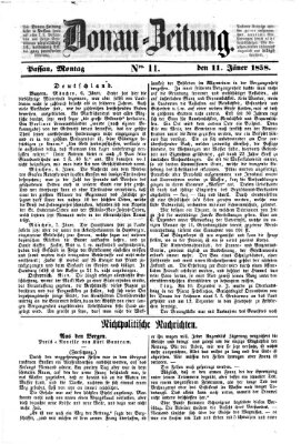 Donau-Zeitung Montag 11. Januar 1858