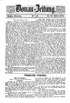 Donau-Zeitung Dienstag 12. Januar 1858