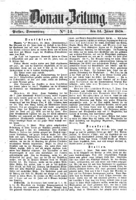 Donau-Zeitung Donnerstag 14. Januar 1858