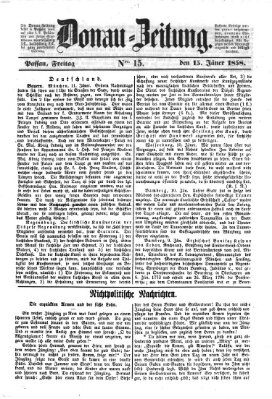 Donau-Zeitung Freitag 15. Januar 1858