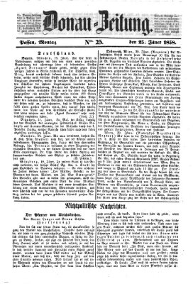 Donau-Zeitung Montag 25. Januar 1858