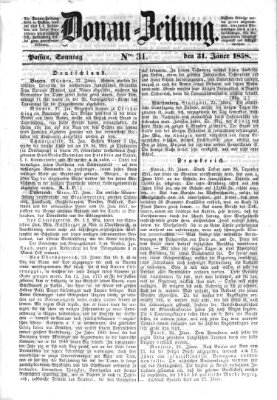 Donau-Zeitung Sonntag 31. Januar 1858