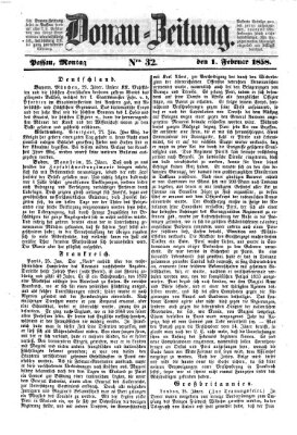 Donau-Zeitung Montag 1. Februar 1858