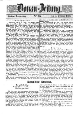 Donau-Zeitung Donnerstag 4. Februar 1858