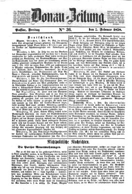 Donau-Zeitung Freitag 5. Februar 1858