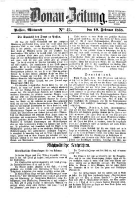 Donau-Zeitung Mittwoch 10. Februar 1858