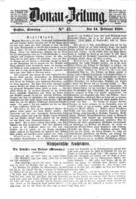 Donau-Zeitung Sonntag 14. Februar 1858