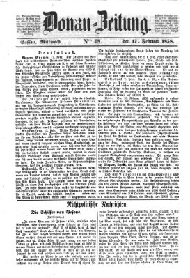 Donau-Zeitung Mittwoch 17. Februar 1858