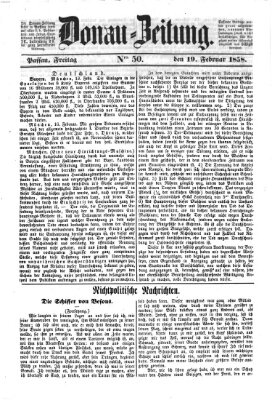 Donau-Zeitung Freitag 19. Februar 1858