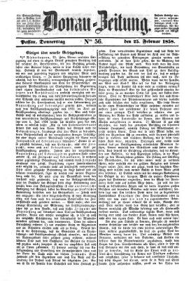 Donau-Zeitung Donnerstag 25. Februar 1858