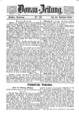 Donau-Zeitung Sonntag 28. Februar 1858