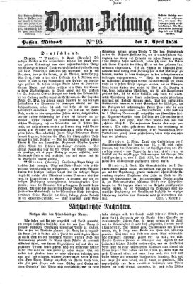 Donau-Zeitung Mittwoch 7. April 1858