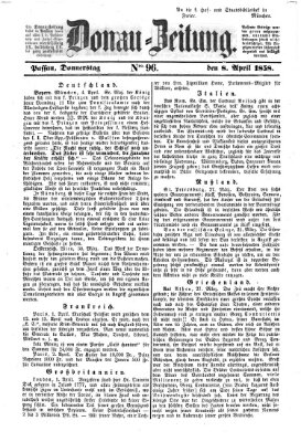 Donau-Zeitung Donnerstag 8. April 1858