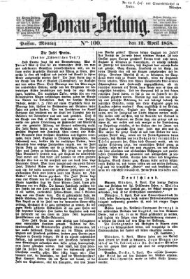 Donau-Zeitung Montag 12. April 1858